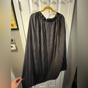 Gray, pleated maxi skirt